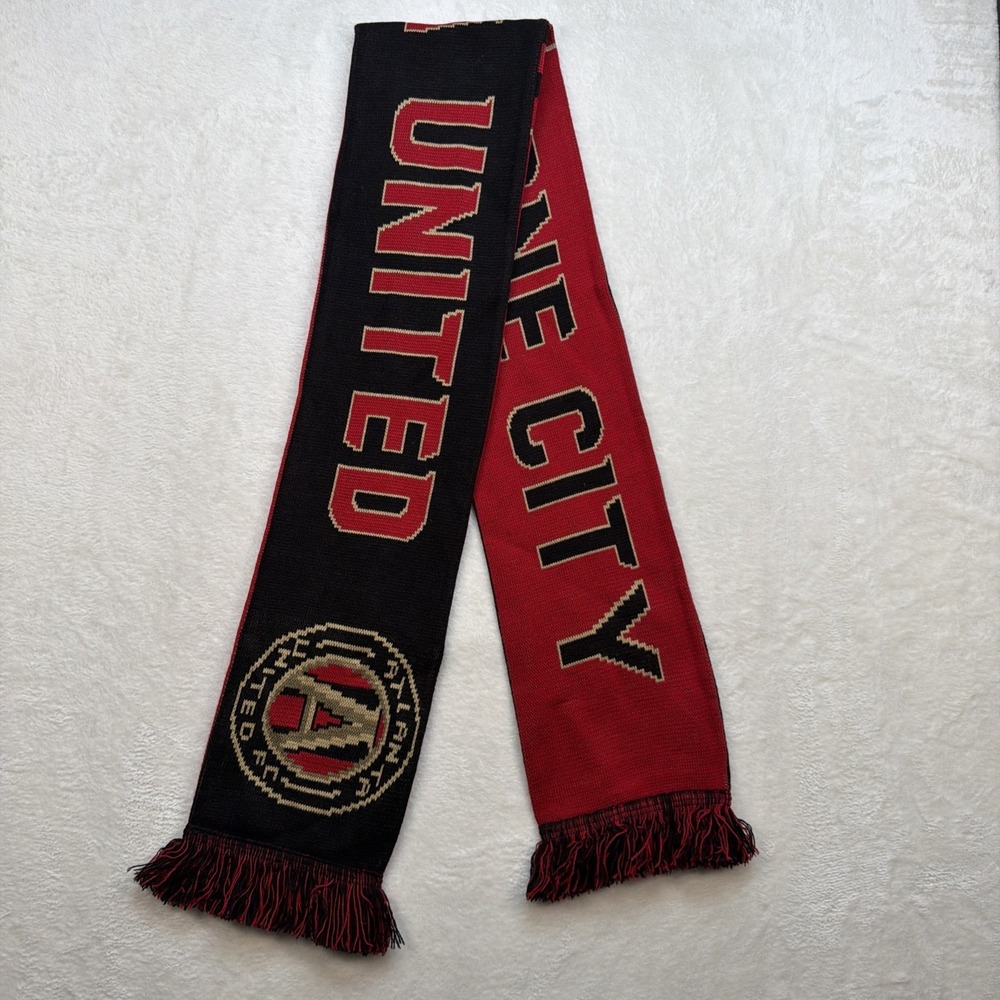 Atlanta United FC Soccer Scarf Red Black Fan MLS Ruffneck Supporters Fringe
